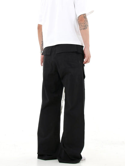 Multi-Pocket Drawstring Work Pants