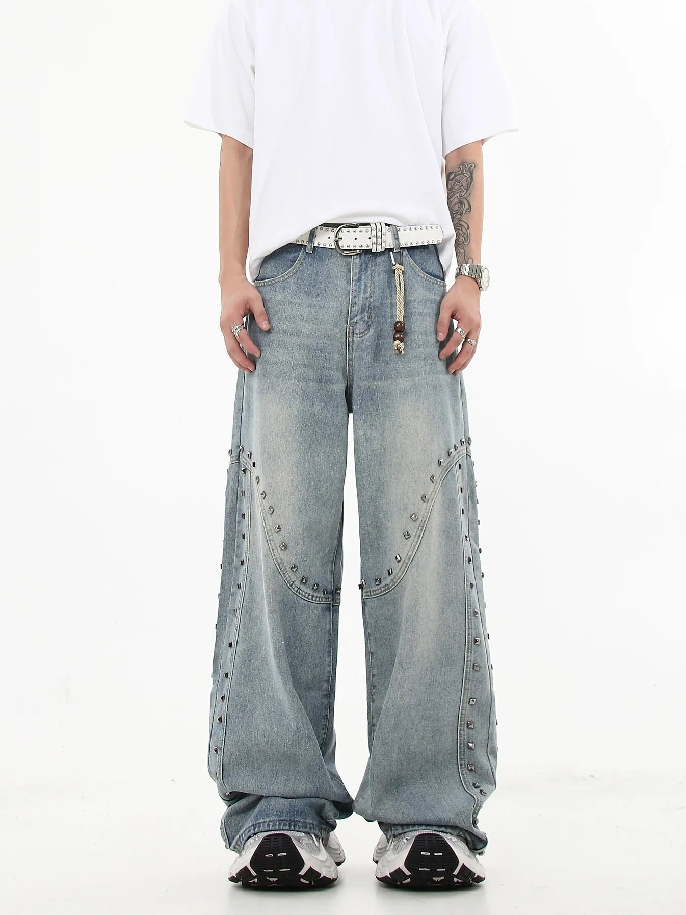 Studs Line Denim Pants