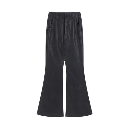 Pocket Flare Leather Pants