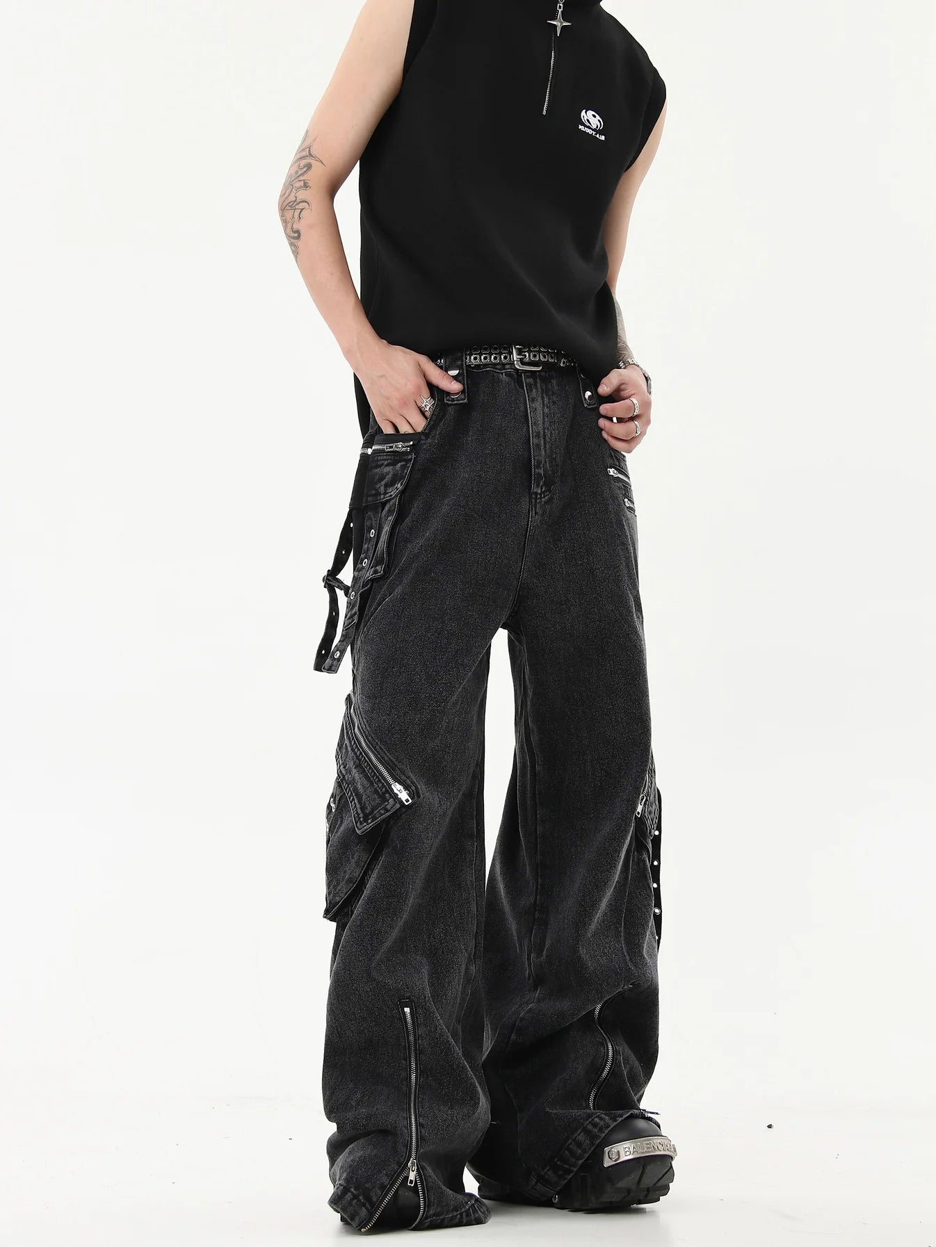 Heavy Duty Zip Work Denim Pants