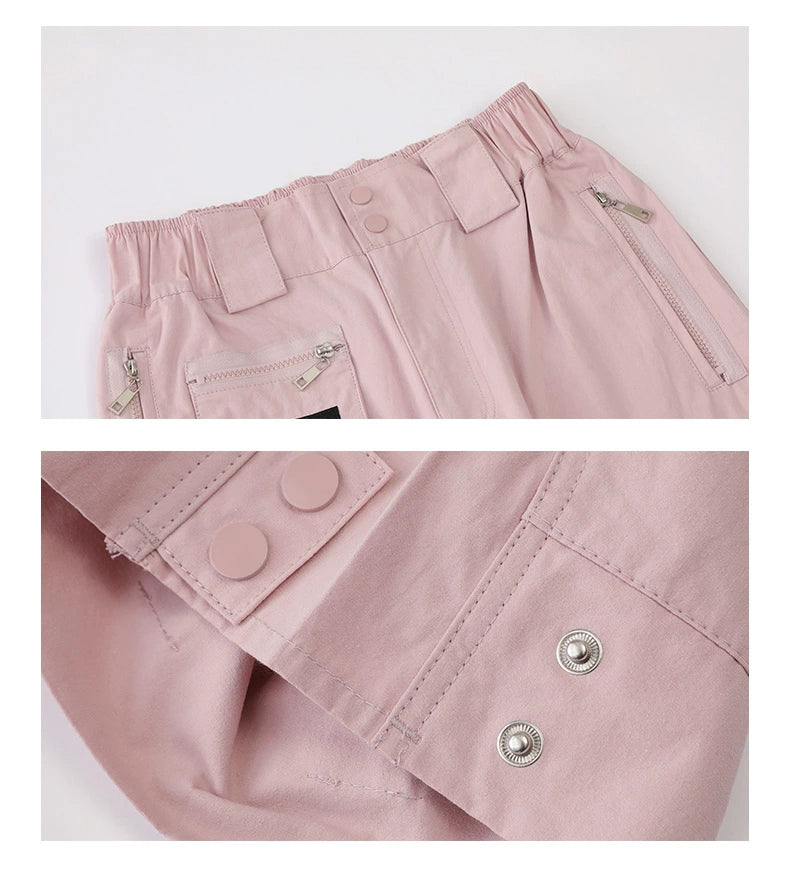 Pink slim fit cargo pants