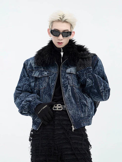 Fur Collar Denim Jacket