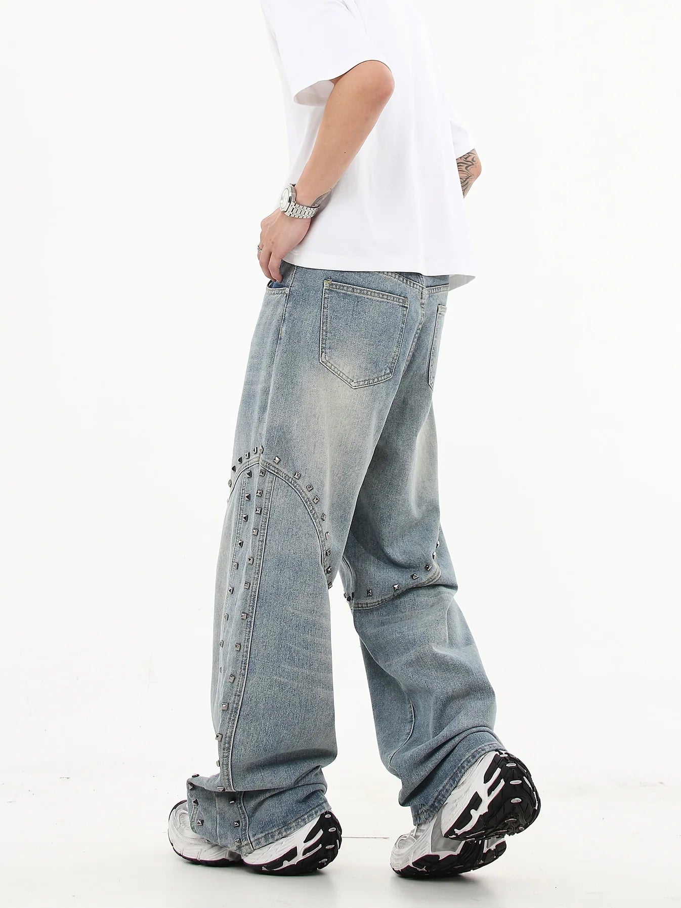 Studs Line Denim Pants