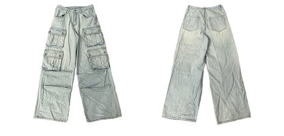 Multi pocket cargo denim