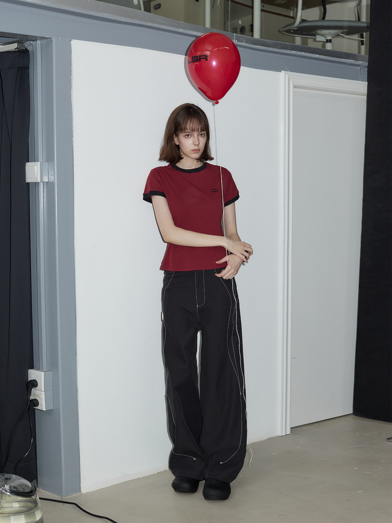 Original stitch work casual pants