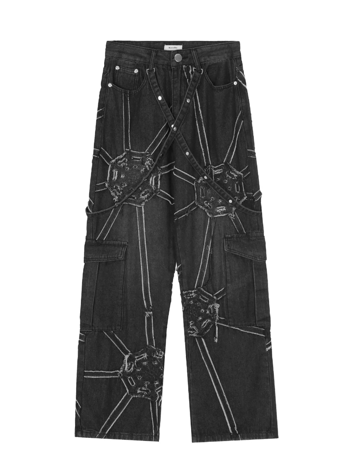 Splice Belt Denim Cargo Pants