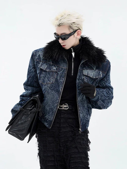 Fur Collar Denim Jacket