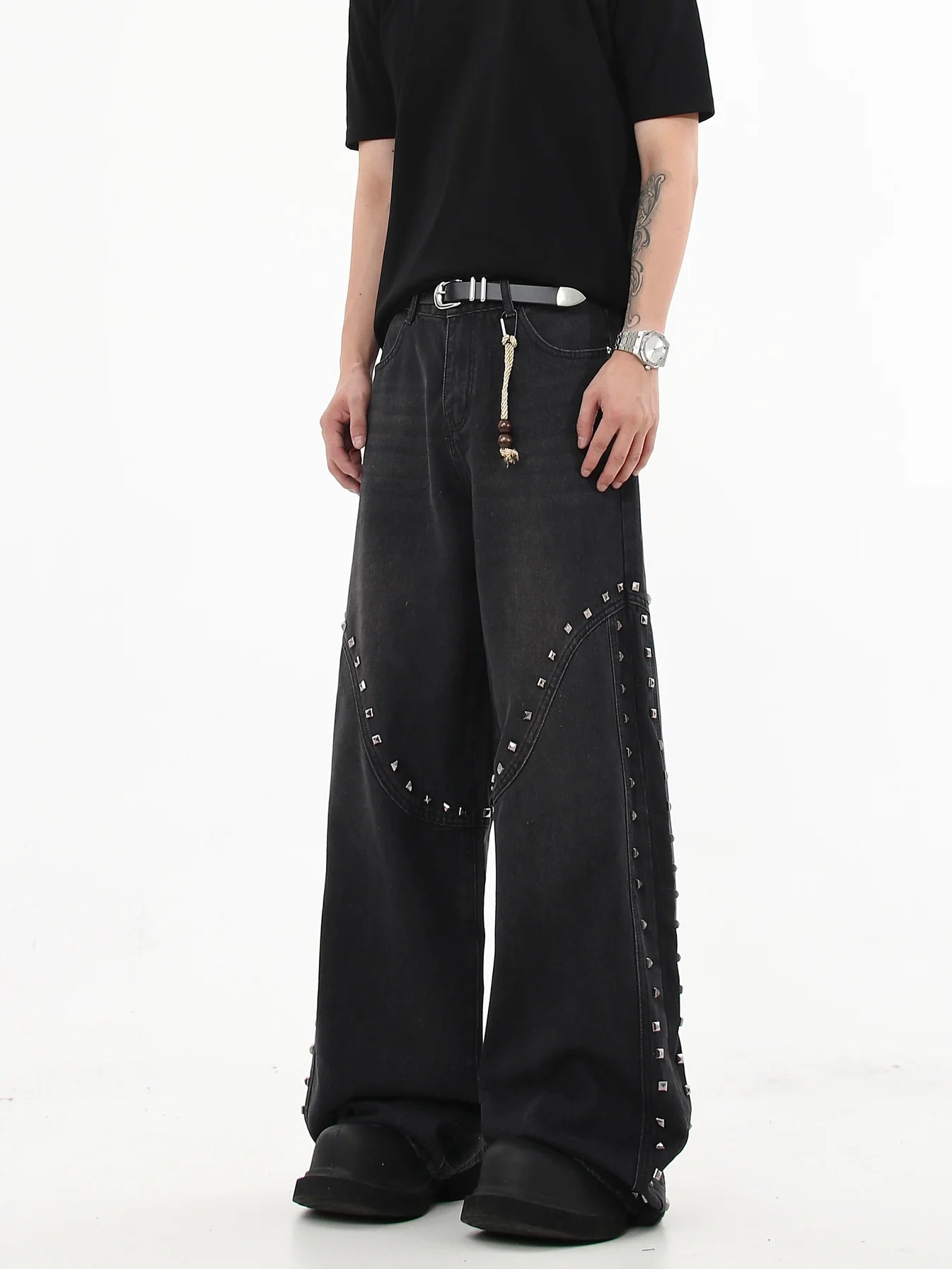 Studs Line Denim Pants