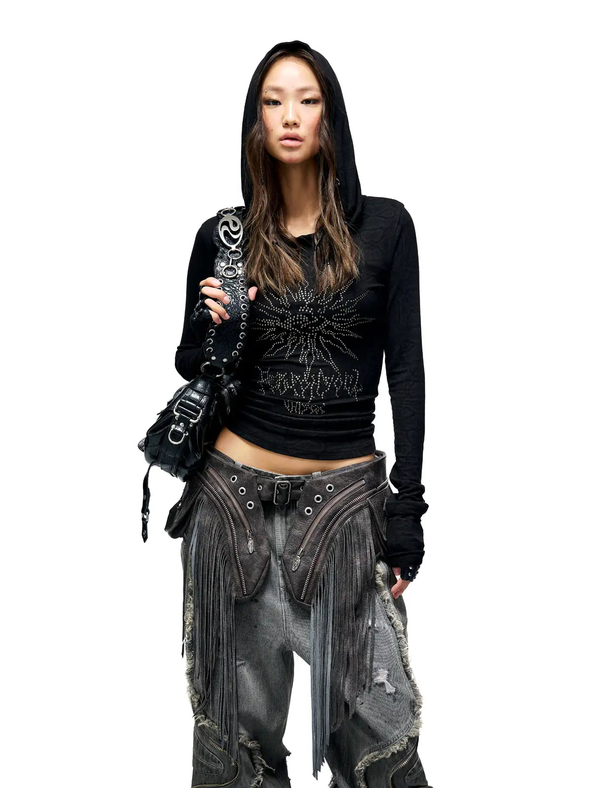 Sun Totem Mesh Hooded Bottoming Shirt