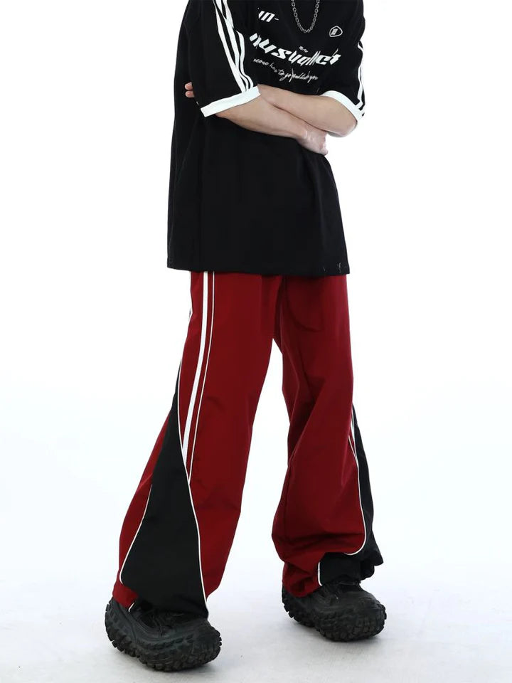 Side panel striped track pants