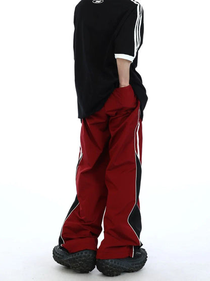 Side panel striped track pants