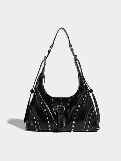 Studs Line Leather Bag