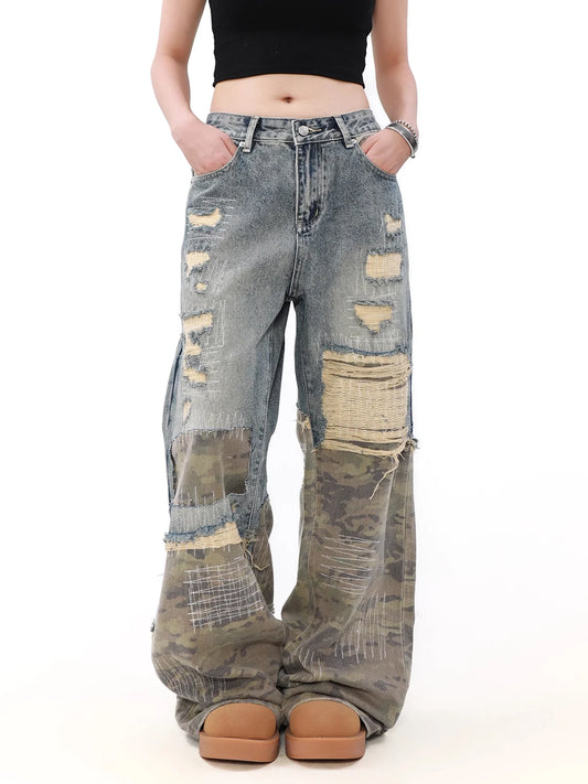 Dirty Camo Denim Pants