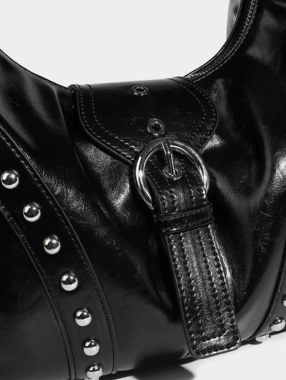 Studs Line Leather Bag