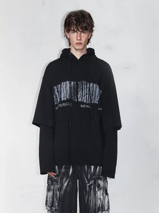 Graphic Design Layered Hoodie