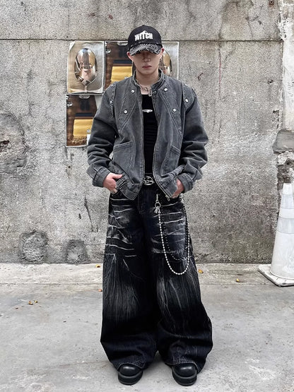 Black Fade Baggy Denim Pants