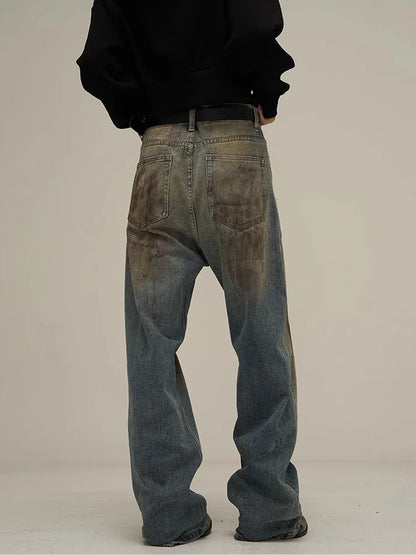 Dirty Washed Denim Pants