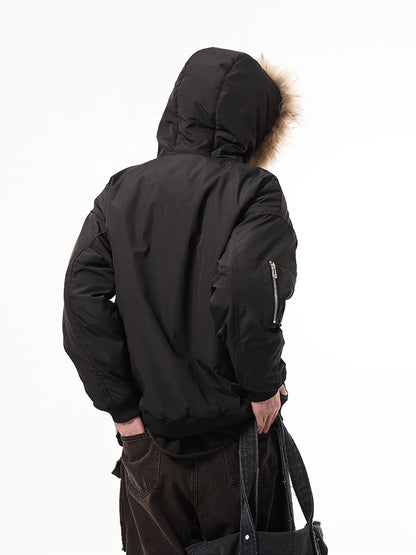 Fur Hooded Overcoat