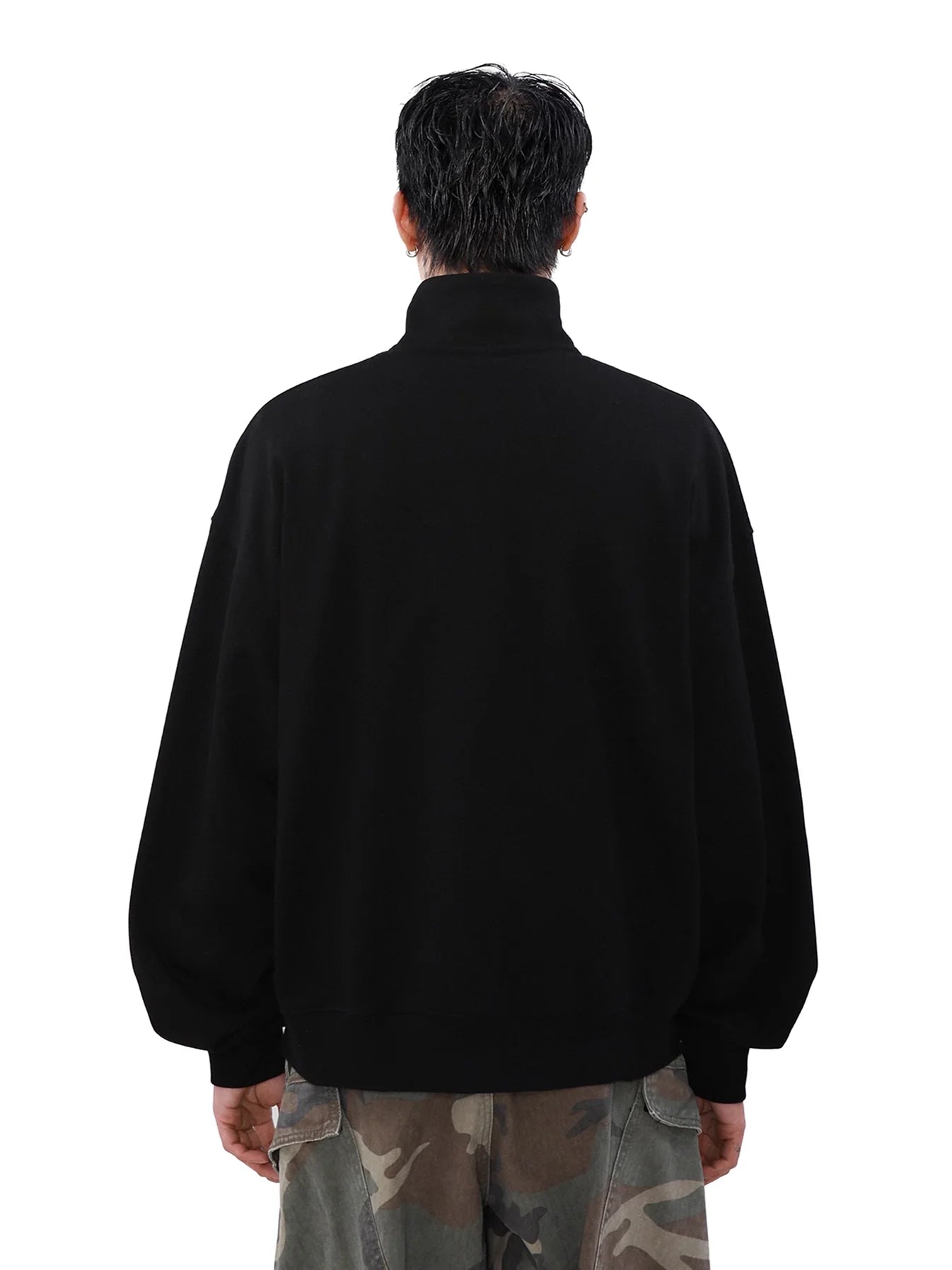 Loose High Neck Zip Trainer