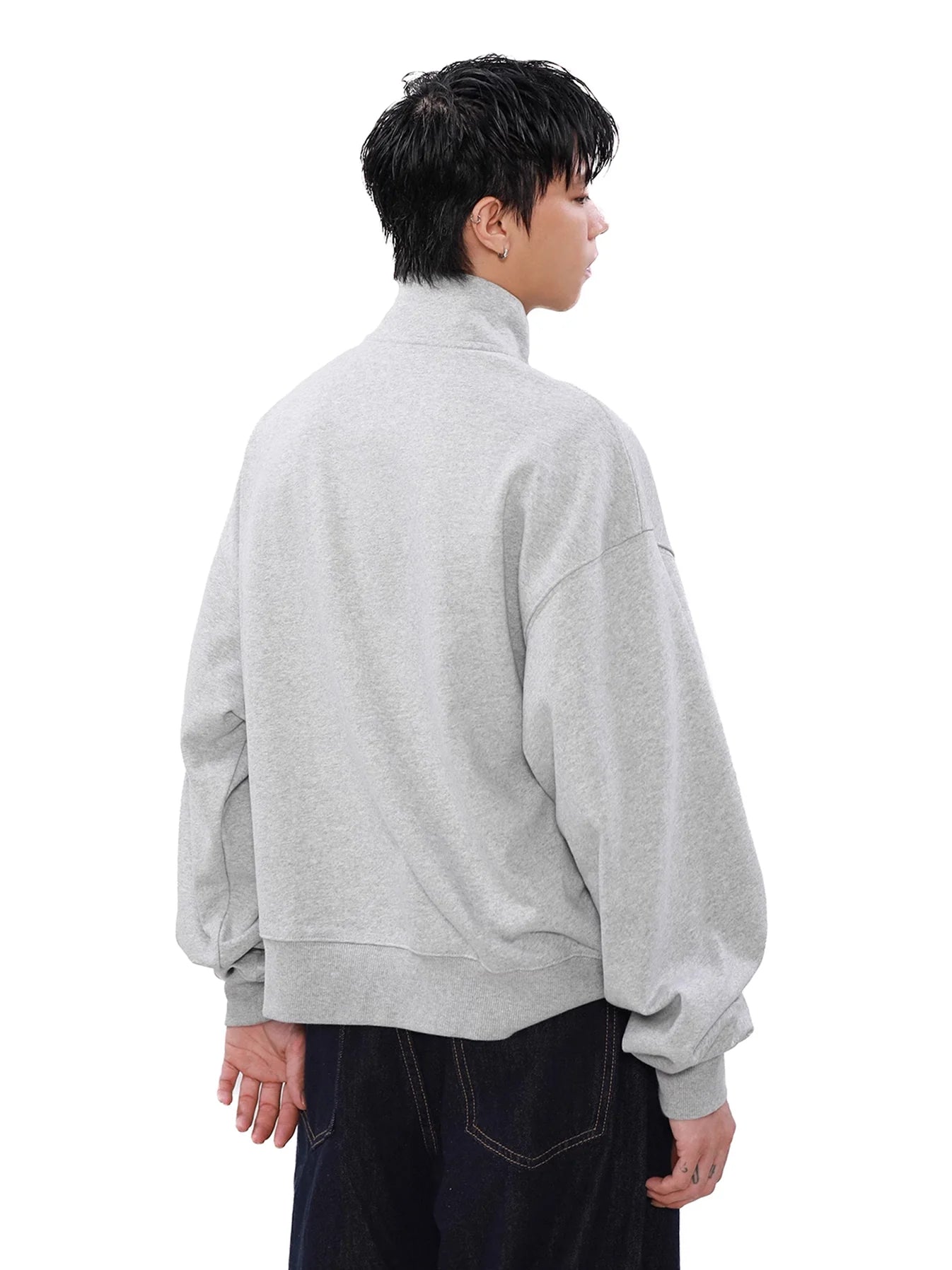 Loose High Neck Zip Trainer