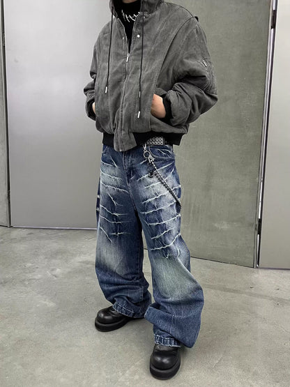 Aged Baggy Denim Pants