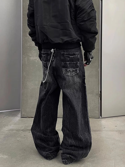 Aged Baggy Denim Pants