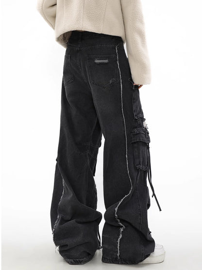 Ripped Multi-Pocket Denim Pants