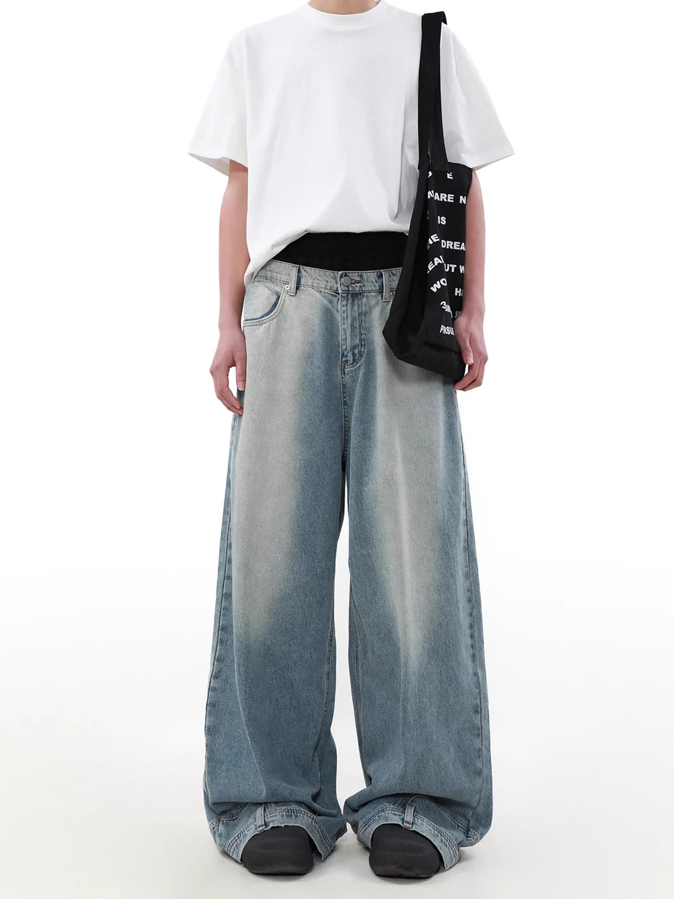 Inverted Wide Denim Pants