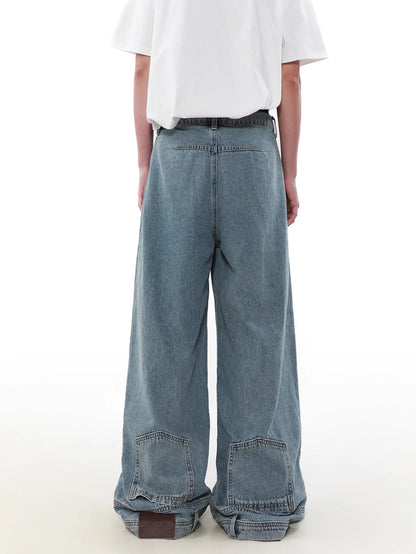 Inverted Wide Denim Pants