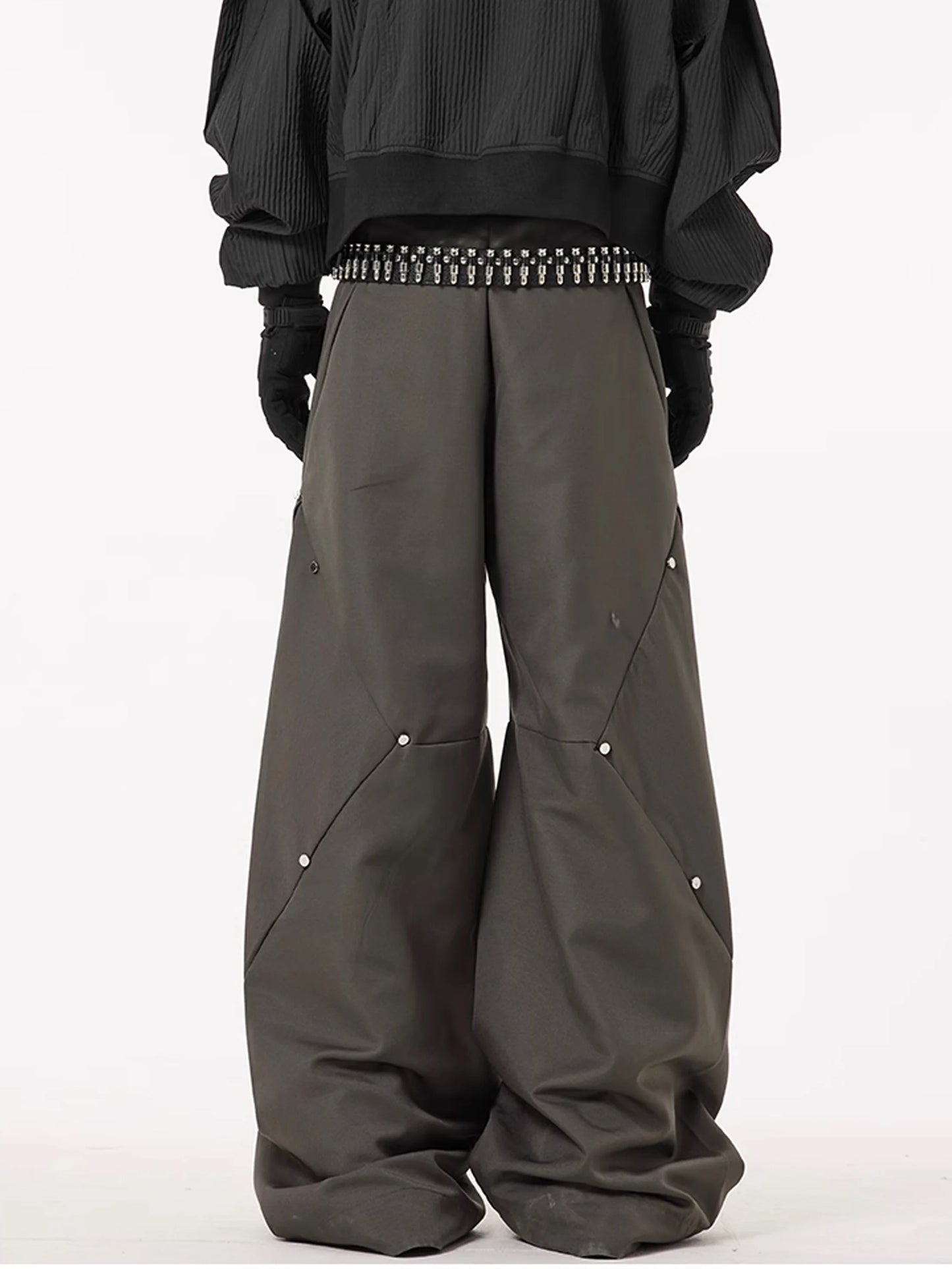 Metal Button Drape Pants