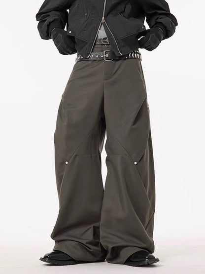 Metal Button Drape Pants