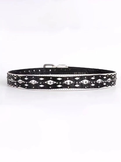 Metal Stud Croco Belt