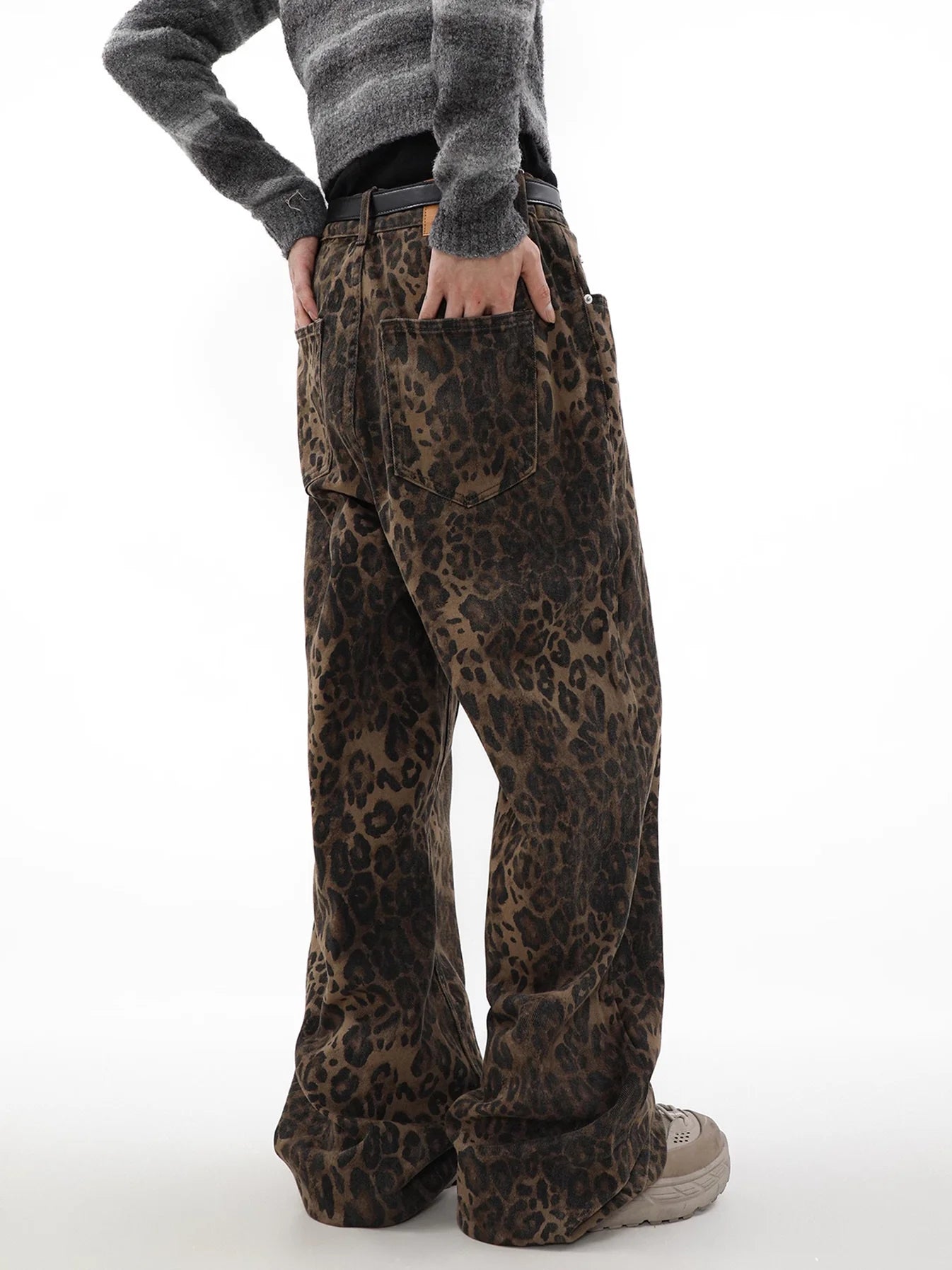 Leopard Loose Denim Pants