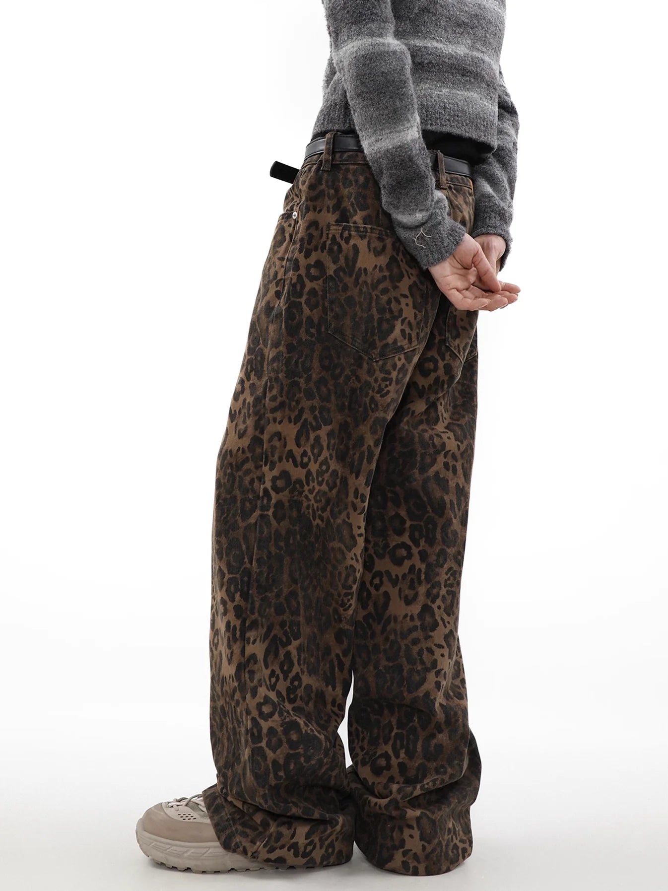 Leopard Loose Denim Pants