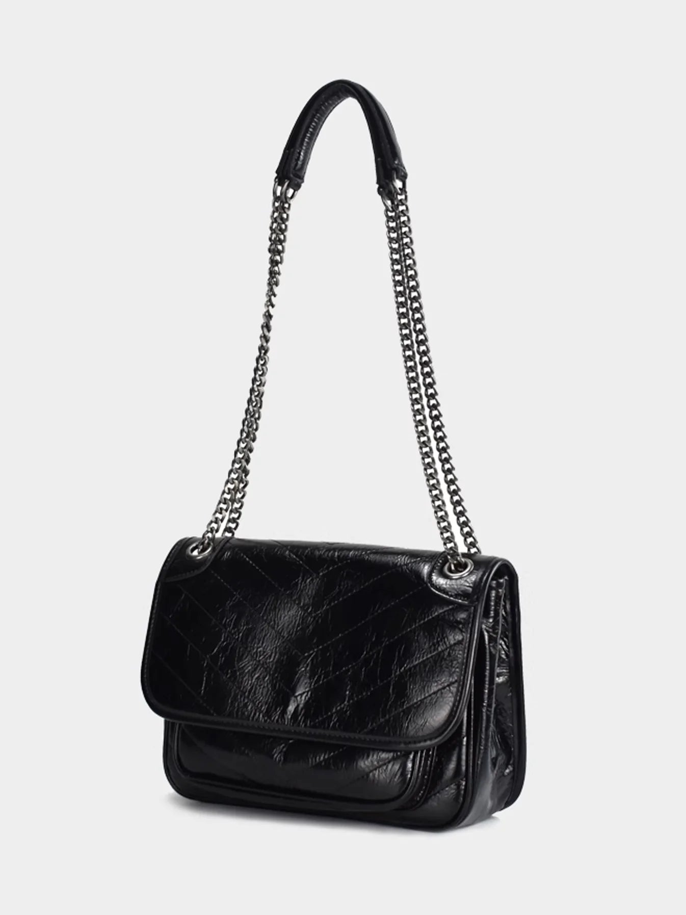 Black Chain Leather Bag