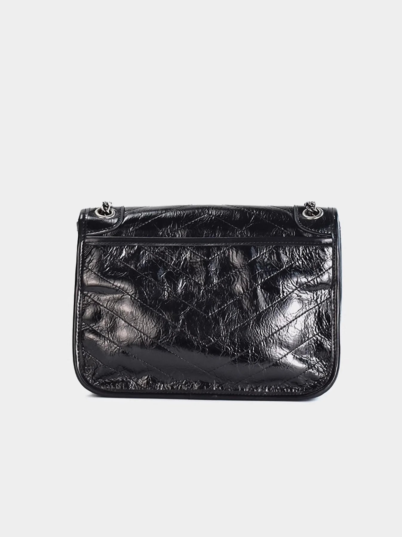 Black Chain Leather Bag